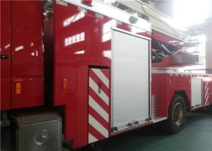 Quality Single Cab Tiller Ladder Fire Truck , V Type Engine Mid Mount Aerial Fire Truck wholesale