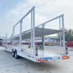 Two-axle 20-meter car transport semi-trailer carrying 8 cars
