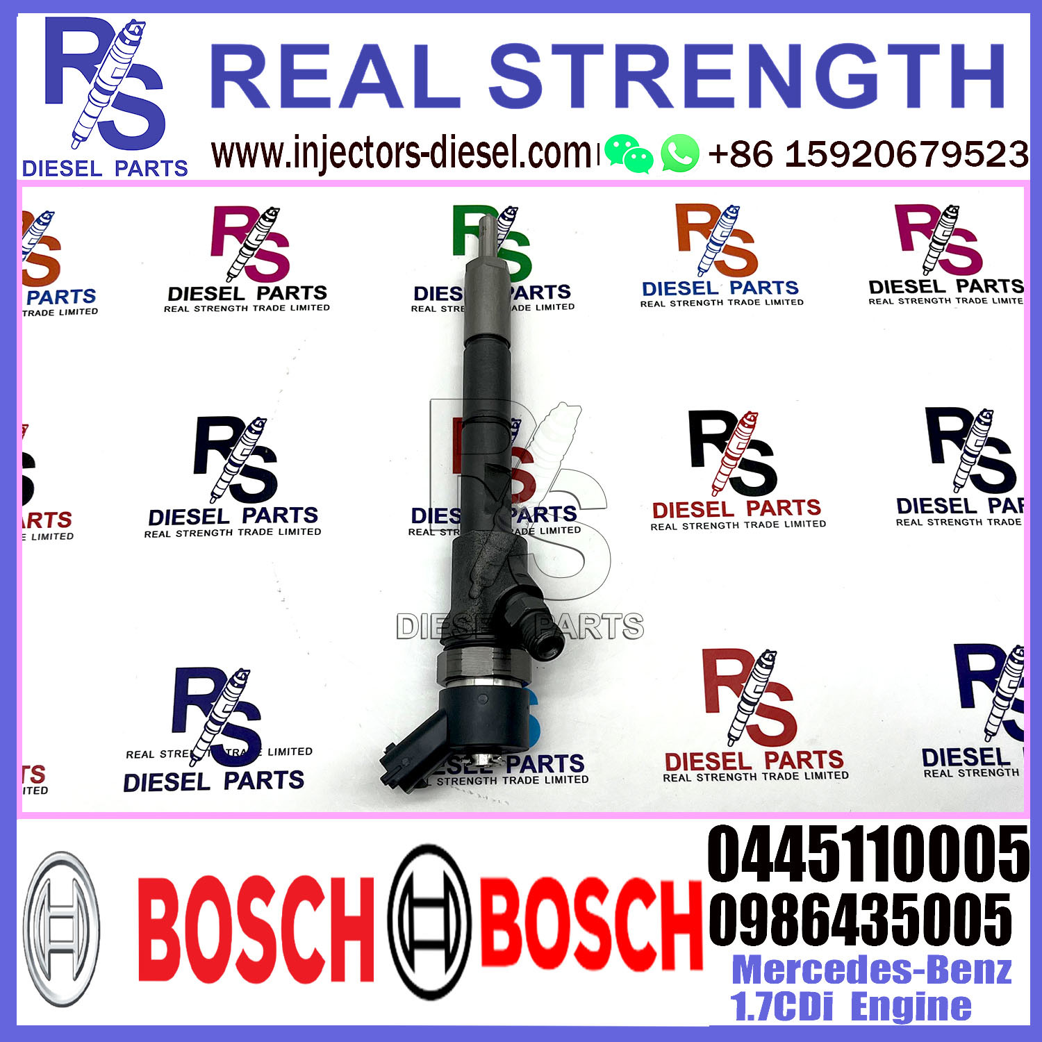 Diesel Fuel Common Rail Injector 0445110005 0986435005 For Mercedes-Benz 1.7CDi Engine