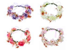 Quality SEDEX Adjustable Artificial Flower Wreath Headbands For Wedding OEM wholesale