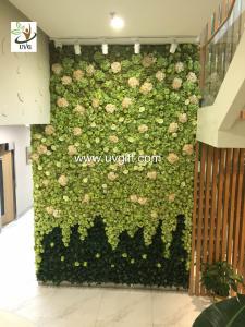 Quality UVG wedding stage backdrop decoration in fake rose and hydrangea for flower wall CHR1109 wholesale