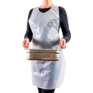 Quality Eco Friendly White Plastic Aprons Disposable For Painting / Cooking wholesale