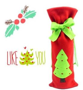 Quality Christmas Decoratived Red Fleece Wine Bottle Cover wholesale