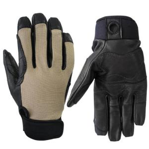 Quality Tight Fitting Tactical Fast Rope Gloves Goatskin Palm Spandex Back wholesale
