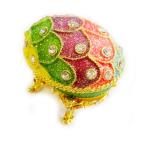 Crystal Easter Faberge Egg Jewelry Box Earrings Russian Trinkets Case Easter