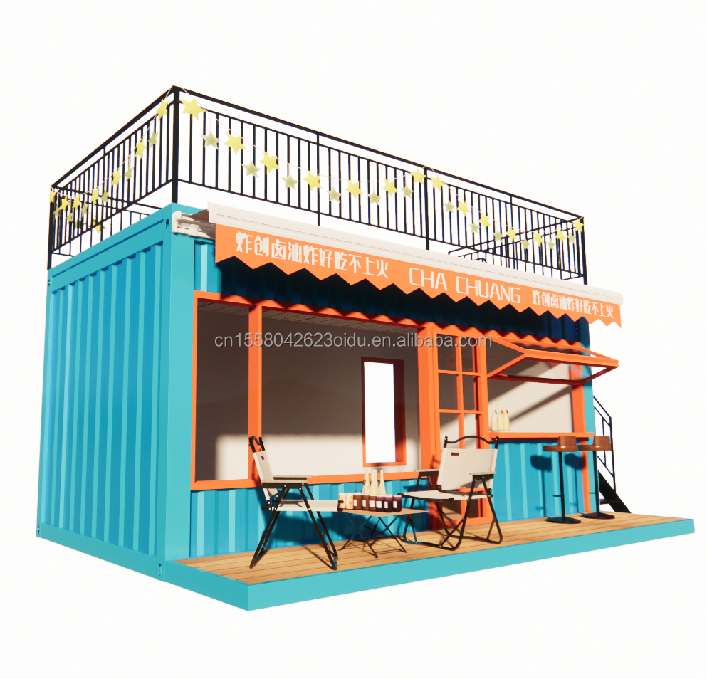 20ft Two-Layer Flat Packaging Container Steel Frame Garage Retail Store Modern Design and Galvanized Steel Bending 180g