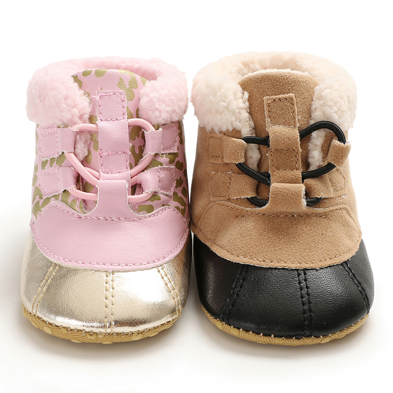 New style PU Leather warm 0-18 months baby Lace-up infant shoes