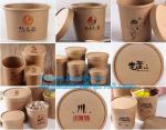 Eco Friendly Disposable takeaway food container Kraft Paper noodle bowls Hot