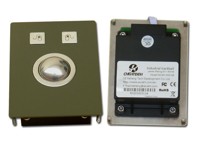 Laser Pointing Industrial Panel Mount Trackball Mouse , IP65 Rate Rugged Trackball