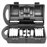 fitness cast iron chromed adjustable dumbbell set 15kg 20kg 30kg