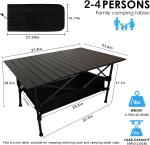 Roll-up Table, folding Plastic Wooden Design Coffee Lounge Patio Portable