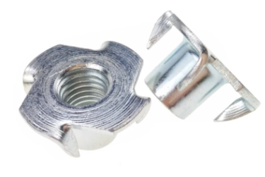M5 Thread Carbon Steel Tee Nuts For Furniture Insert Lock 4 Prongs