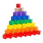 Educational Square Cube Rainbow Magnetic Blocks 10pc 2X2X2cm Wooden