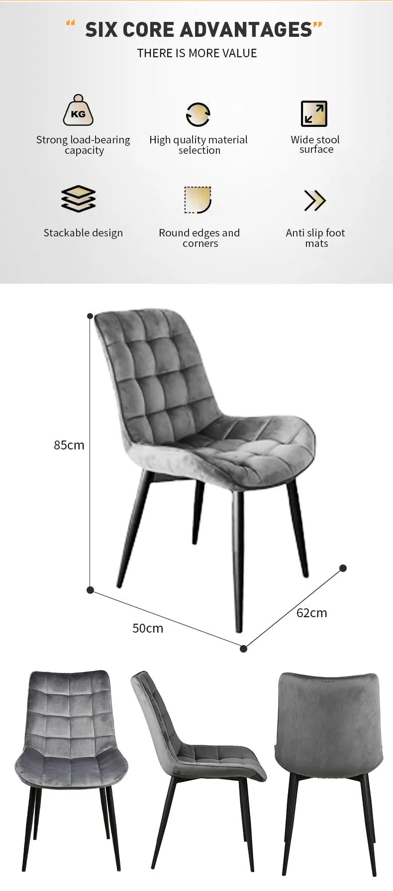 Transform Your Dining Room with Custom Home Kitchen Furniture Dinning Chairs in Comfortable Upholstered PU Leather/Velvet