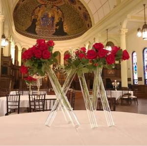 Quality Wedding Decoration Vase For Home Rose Flower 3 Pcs Clear Cylinder Glass 47cm wholesale