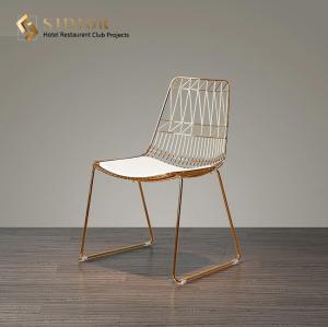 Quality ODM Golden Metal Slat Ultra Modern Dining Chairs wholesale
