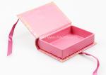 Book Style Branded Gift Boxes Pink Color Customize paper Unique Socks Packaging