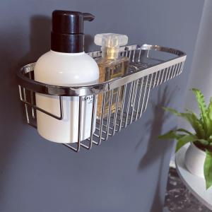 Quality Wall Mounted Stainless Steel Basket Holder Plastic Storage Organizer Rack For Bathroom Accessories wholesale