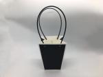 Waterproof Flower Packaging Carry Kraft Paper Bag With Plastic Handle