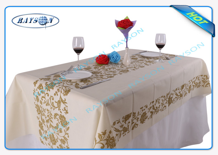 Printed tnt Environmental Spunbond Non Woven Tablecloths For Hotel