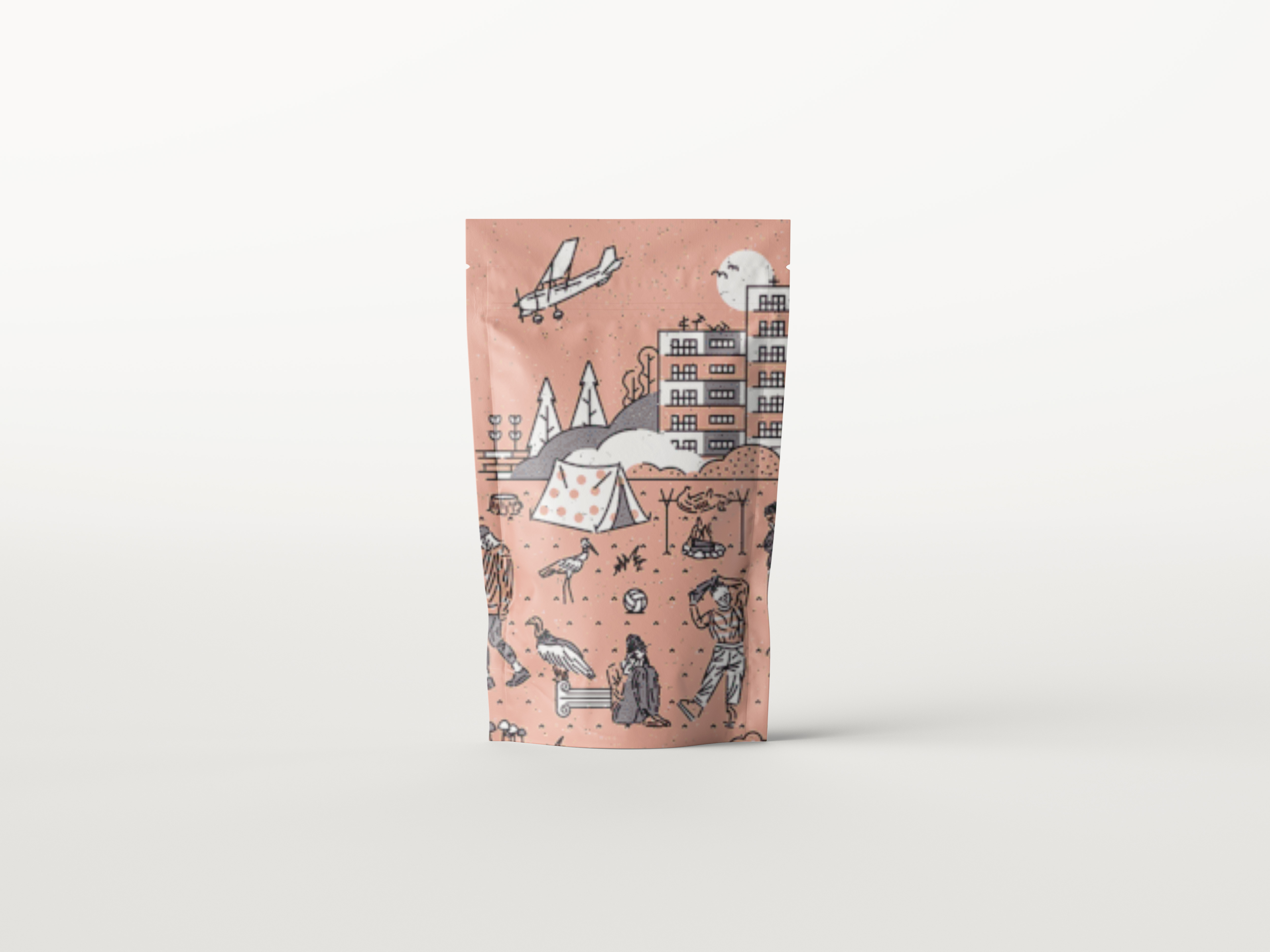 Customized 130 Microns Heat Seal Gravure Printing Stand Up Pouches