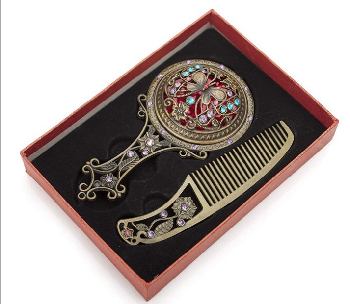 comb and mirror packaging rigid paper box horn comb pack gift box peach comb box