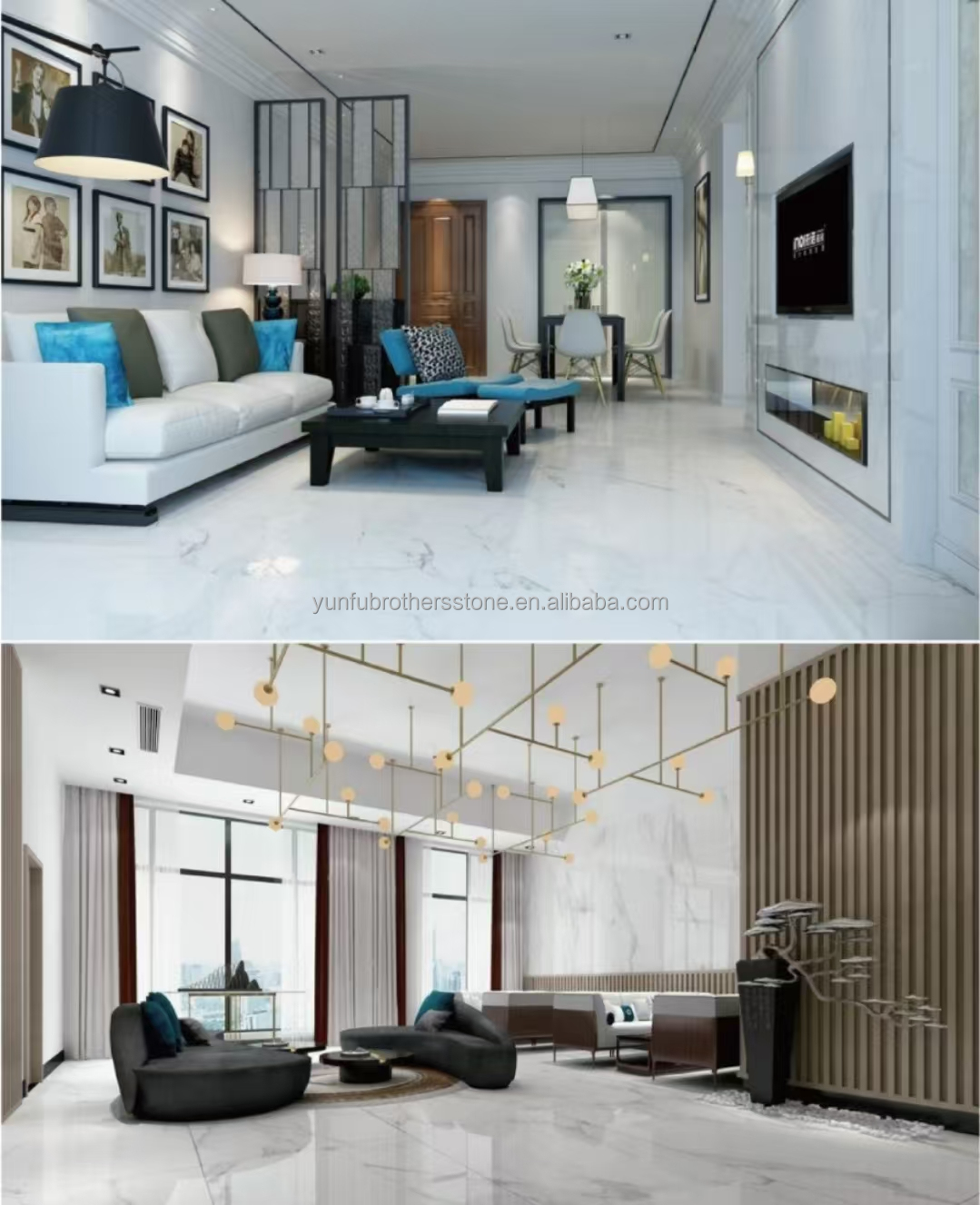 Honed Guangxi White Marble Quarry Modern Natural Block for Hotel Indoor Decorations