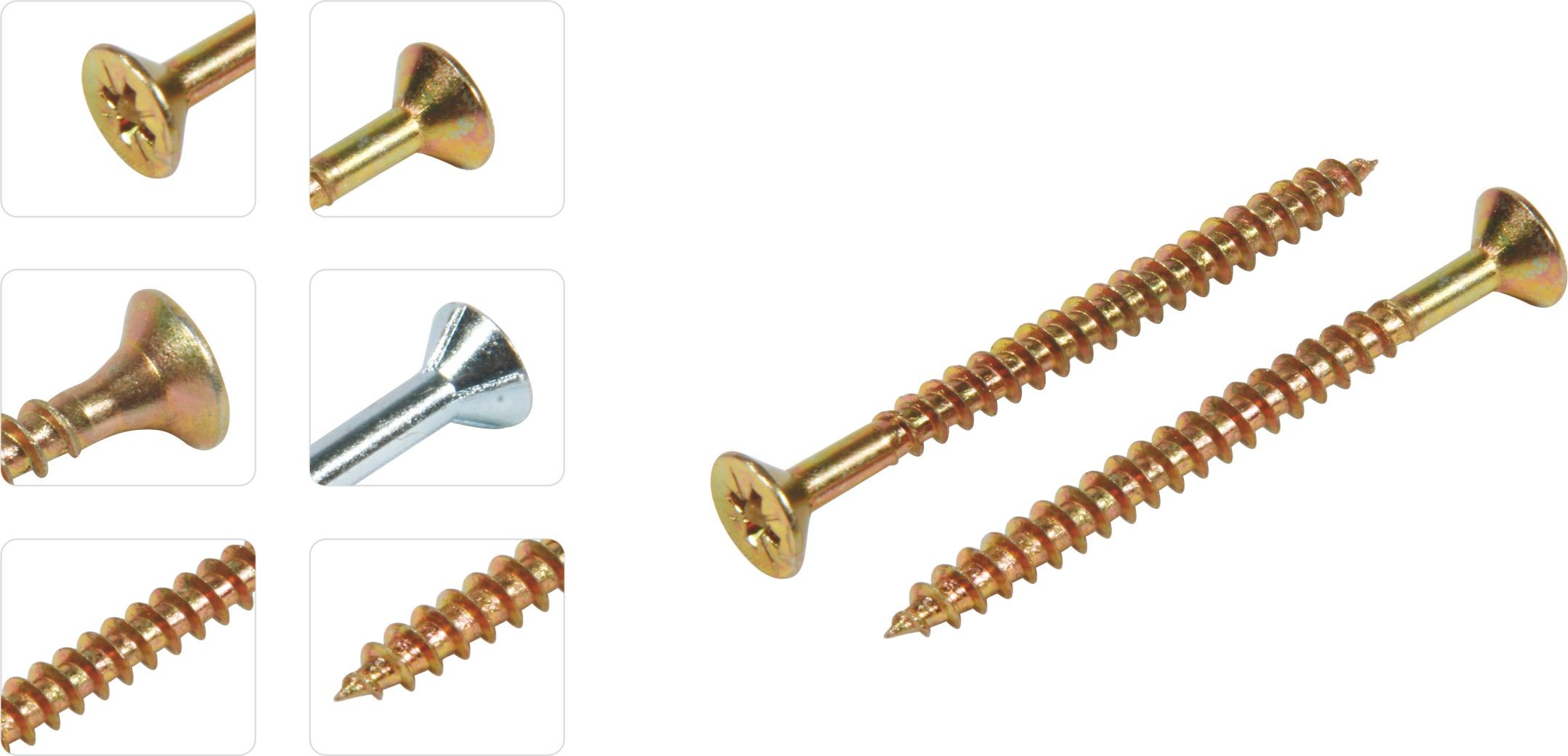 5mm Self Tapping Screws Cross Countersunk Head Chipboard For Wood Working
