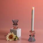 Home Decor Colorful Gradient Ramp Candle Holder For Taper Glass Candle Christmas