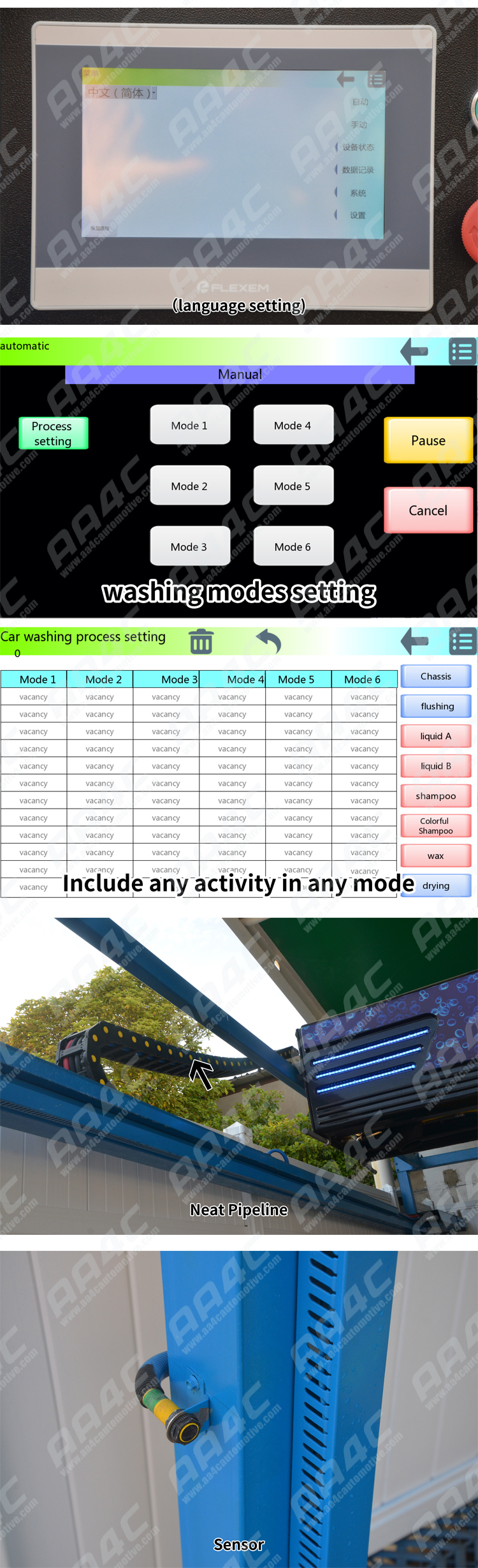 Touchless Car Washing Machine Automatic Car Washing Machine 12kw Fans 15kw Water Pump