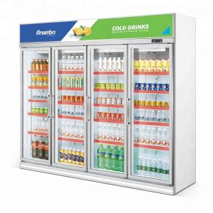 Quality Upright 4 Door Commercial Display Drink Fridge 1000L SS304 Material wholesale