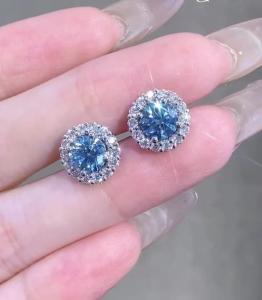 Quality 2ct Lab Diamond Jewelry Round Brilliant Cut Lab Grown Diamond Stud Earrings wholesale