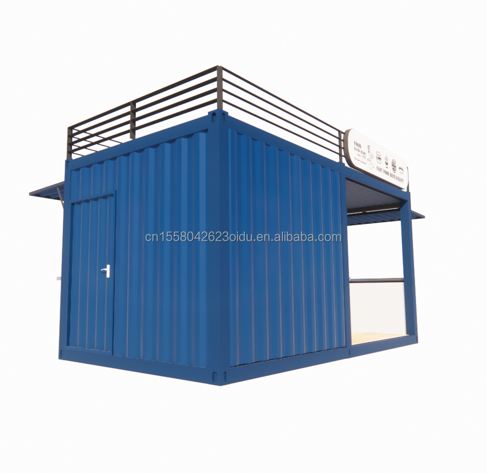 20ft or 40ft Steel Frame Extendable Mobile Coffee Bar Pop Up Shipping Container Shop with Galvanized Steel Bending