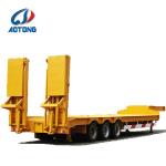 3000mm Width 3 Axles Excavator Transport Lowbed Semi Trailer with 2 Rear Steel