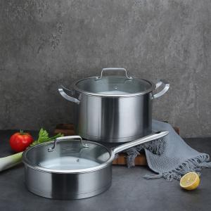 Quality Factory Direct Sale Pans And Pots Sets Silver Cooking Pot Sets Stainless Steel Cookware Sets For Kitchen wholesale