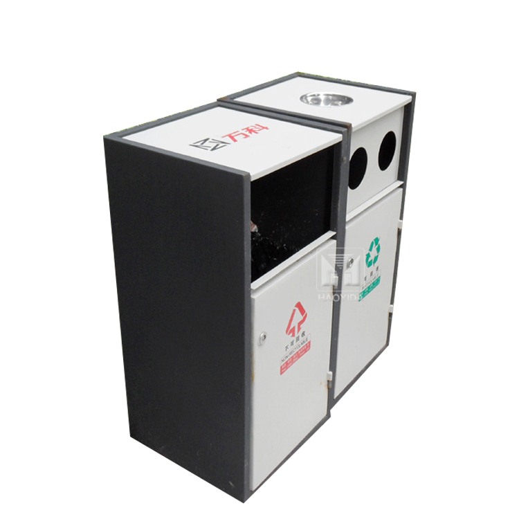Street Furnitures 350mm 60L Double Compartment Trash Can