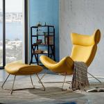 Modern Living Room Leather Lounge Single Sofa Customized Color Synthetic Leather