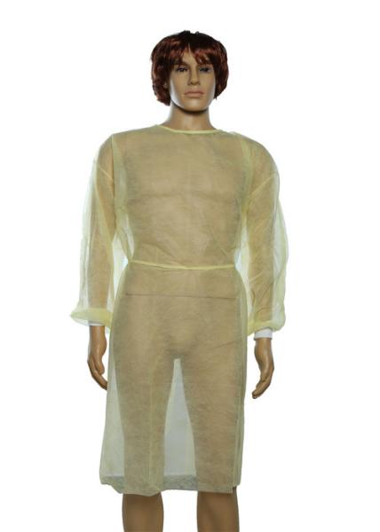 Anti Static Medical Isolation Gowns , Yellow Disposable Coveralls CE Certificate