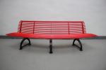 RAL Color Garden Metal Bench , Curved Outdoor Benches With Sandblasting Finish