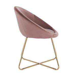 Quality 150kg Load Pink Steel Frame Dining Chair Leather Cushioned Dining Chair wholesale