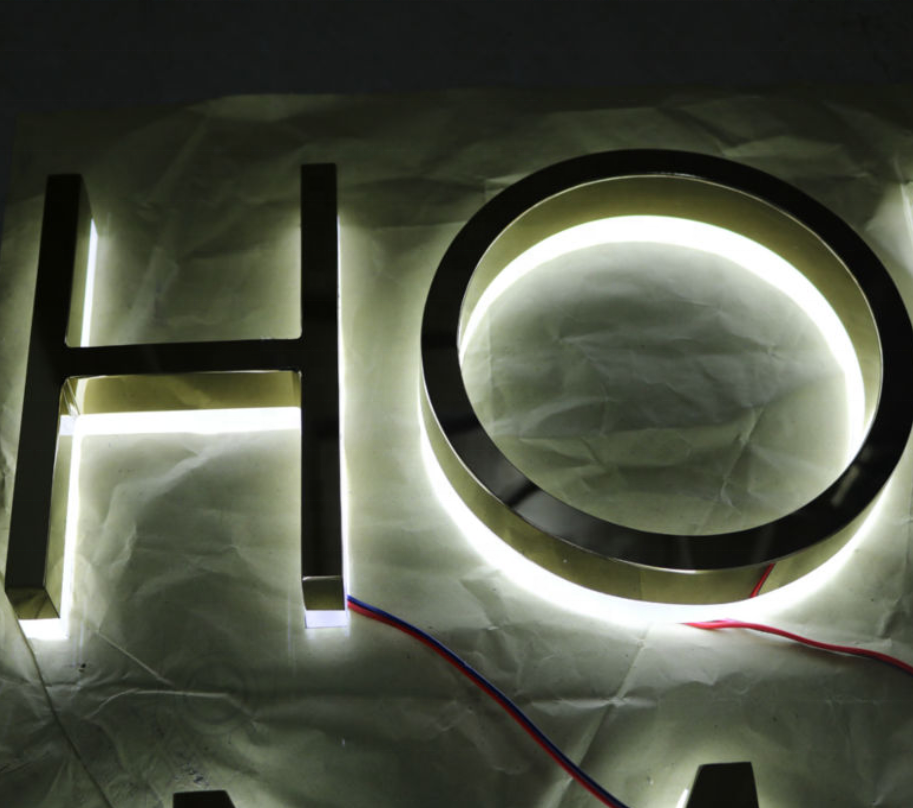 Backlit letter logo for shop company outdoor Led sign