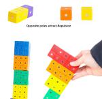 Educational Square Cube Rainbow Magnetic Blocks 10pc 2X2X2cm Wooden