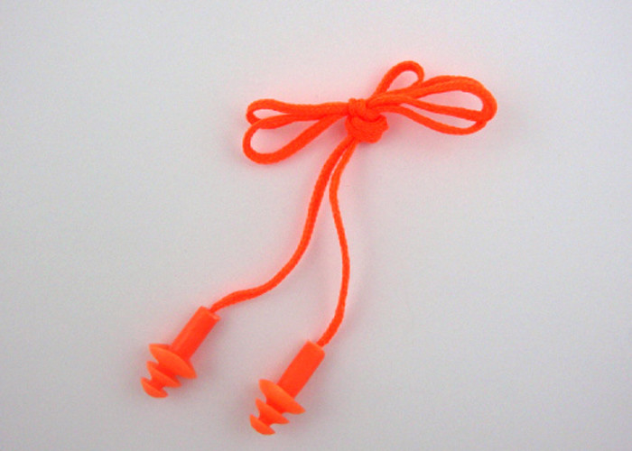 Economical Snore Blocking Orange Color PU Foam Ear Plugs With Plastic Round Box