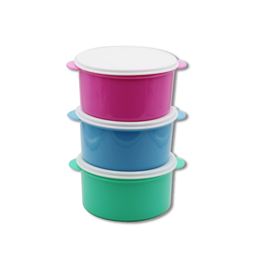 Round Plastic Sublimation Lunch Box Blank Safe Food Storage Box Food Container