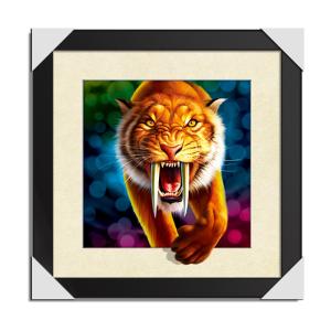 Quality Strong 5d Deep Effect Lenticular Photo Printing 40x40cm Picture Tiger / Wolf wholesale