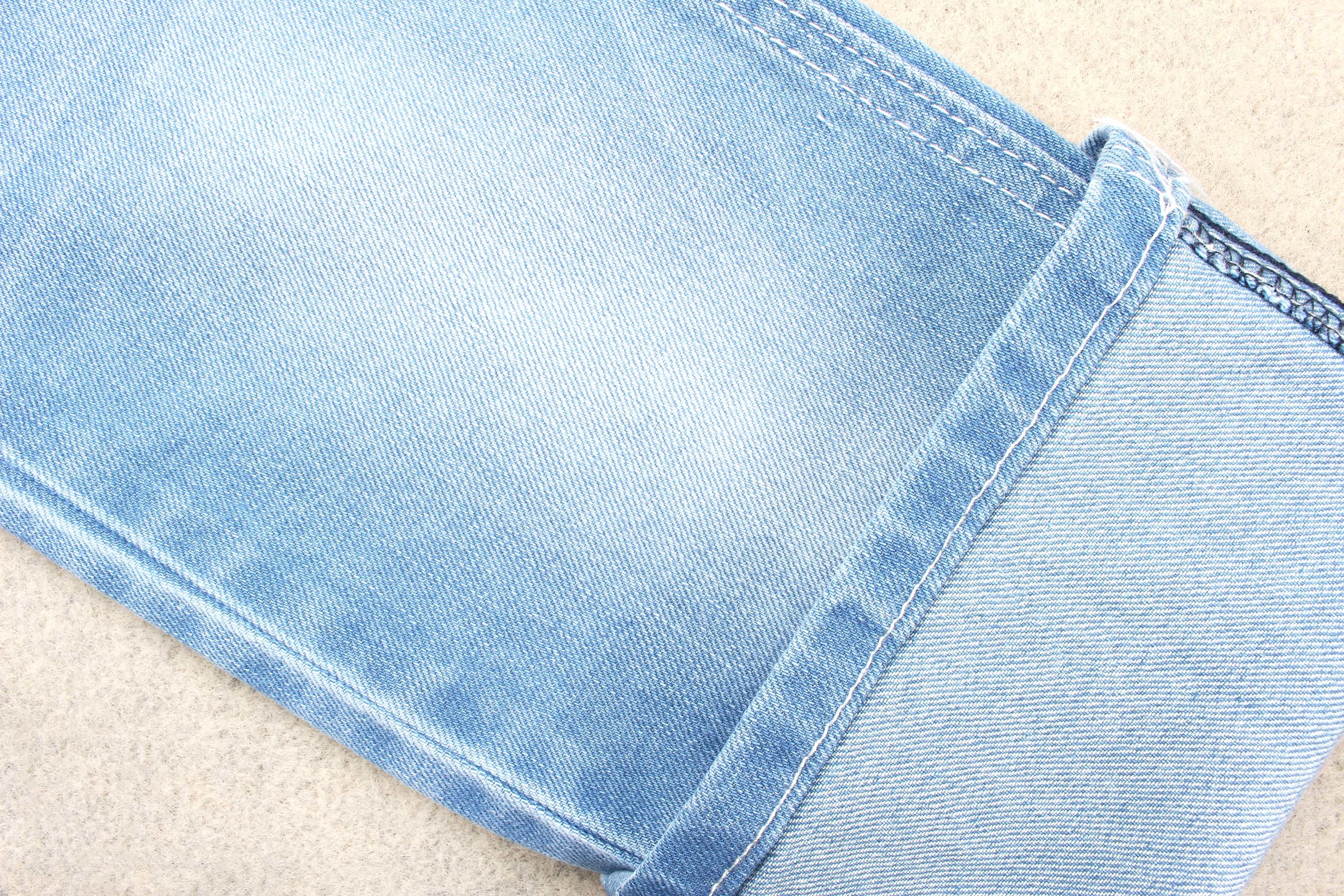 380gsm Cotton Polyester Spandex Denim Fabric Dark Blue With Slub Medium Stretch