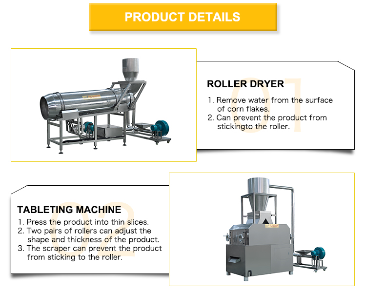 Corn Flakes Puff Snack Food Production Line Extruder Making Machine for Grain Flour