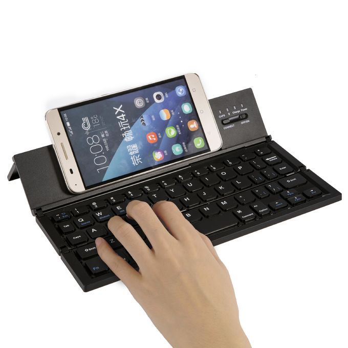 Metal Aluminum Alloy 3 Level Foldable Bluetooth Keyboard Rechargeable Portable Folding Wireless Keyboard
