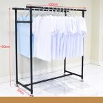 Double Shop Cloth Display Rack Metal Cloth Dry Stand Easy Assembly