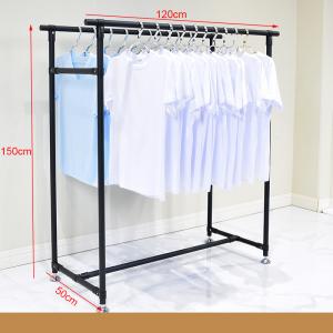Quality Double Shop Cloth Display Rack Metal Cloth Dry Stand Easy Assembly wholesale